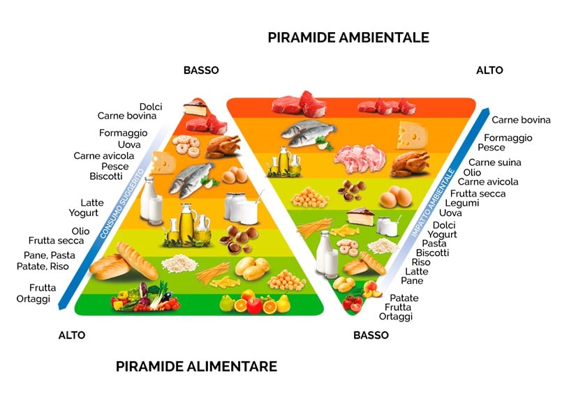 doppiapiramidealimentare Fonte:https://www.barillacfn.com/it/divulgazione/doppia piramide