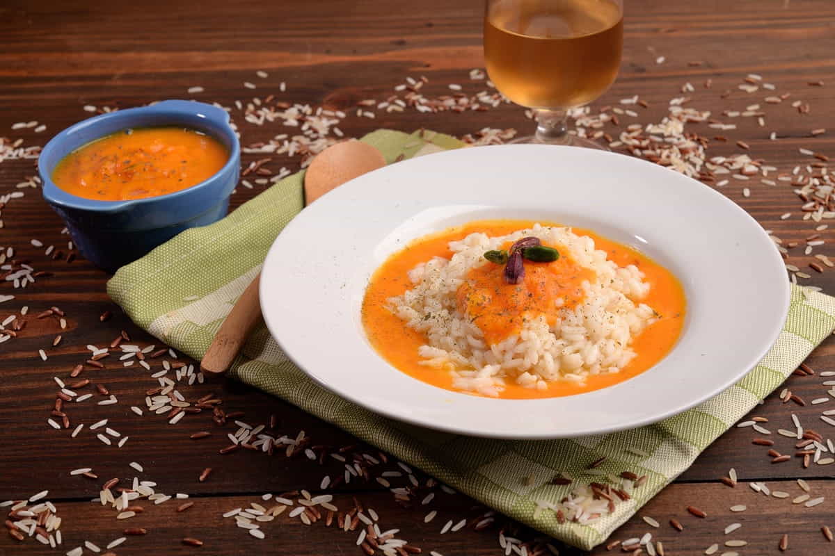 risotto alla zucca e pistacchi