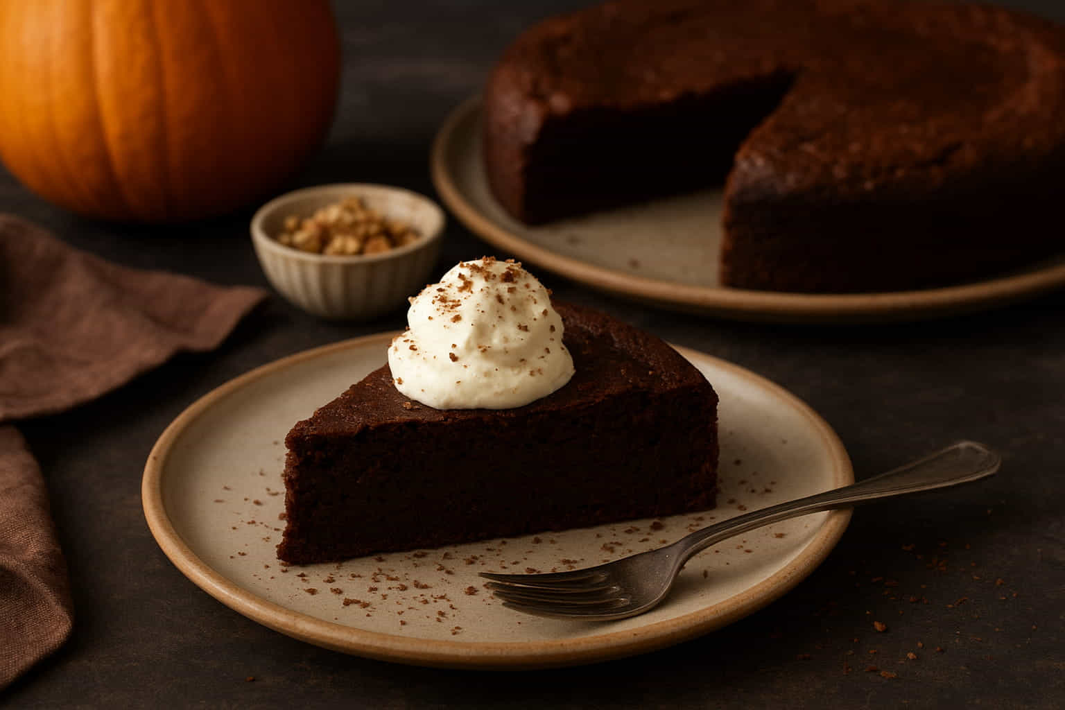 torta di zucca al cioccolato fondente