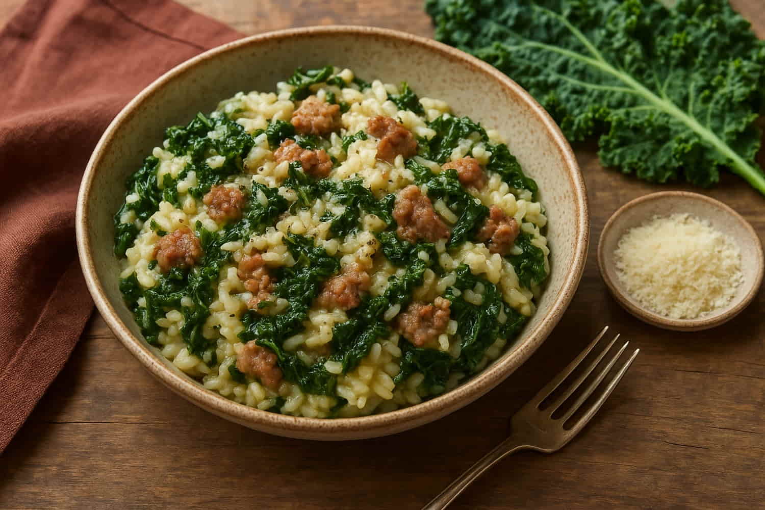 risotto cavolo riccio e salsiccia