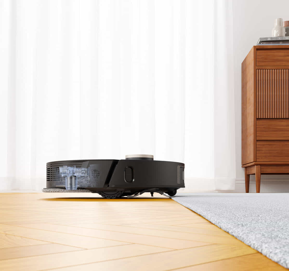 Mops Raising+Ultrasonic Carpet Recognition