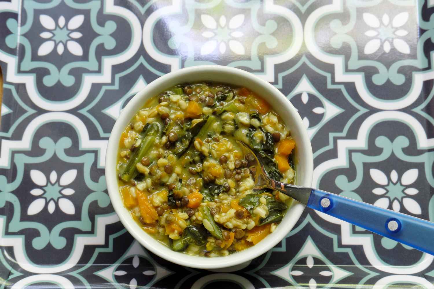 Minestra di lenticchie e farro