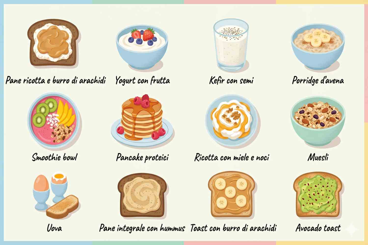 La colazione è un pasto cruciale nel corso della giornata. Quando si sta a dieta è ancora più importante bilanciare bene l'assunzione di cibo ma spesso è proprio il primo pasto della mattina a mettere maggiormente in difficoltà. Vi presentiamo delle colazioni tipo per dimagrire senza avere fame.