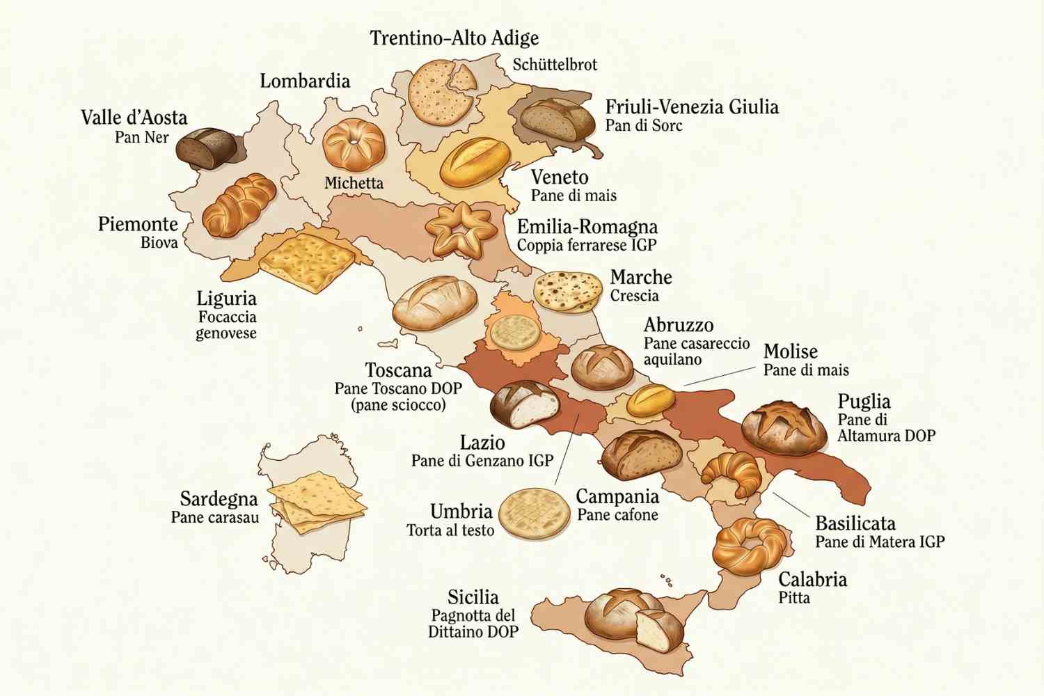 varietà di pane italiano