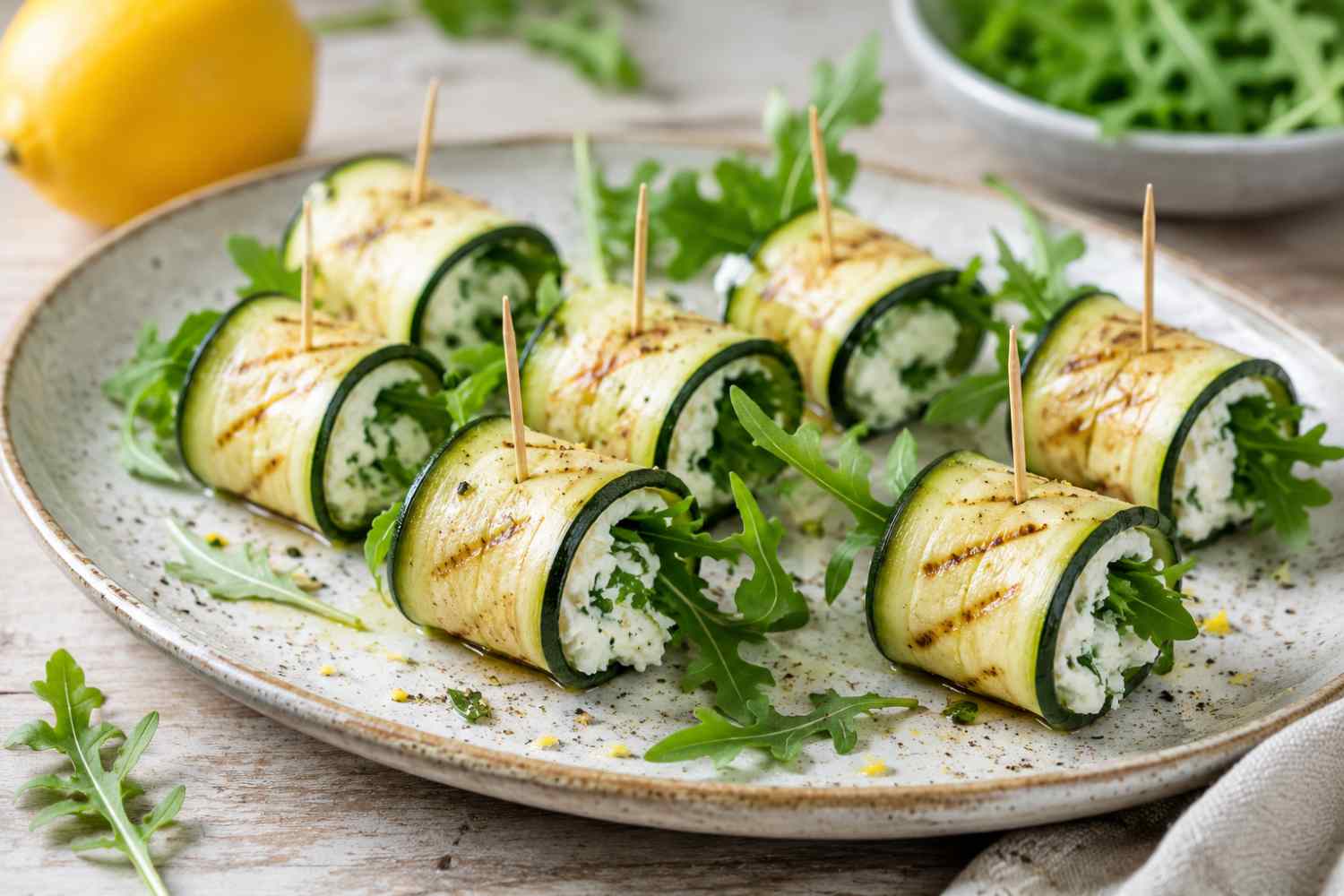 involtini zucchine e rucola
