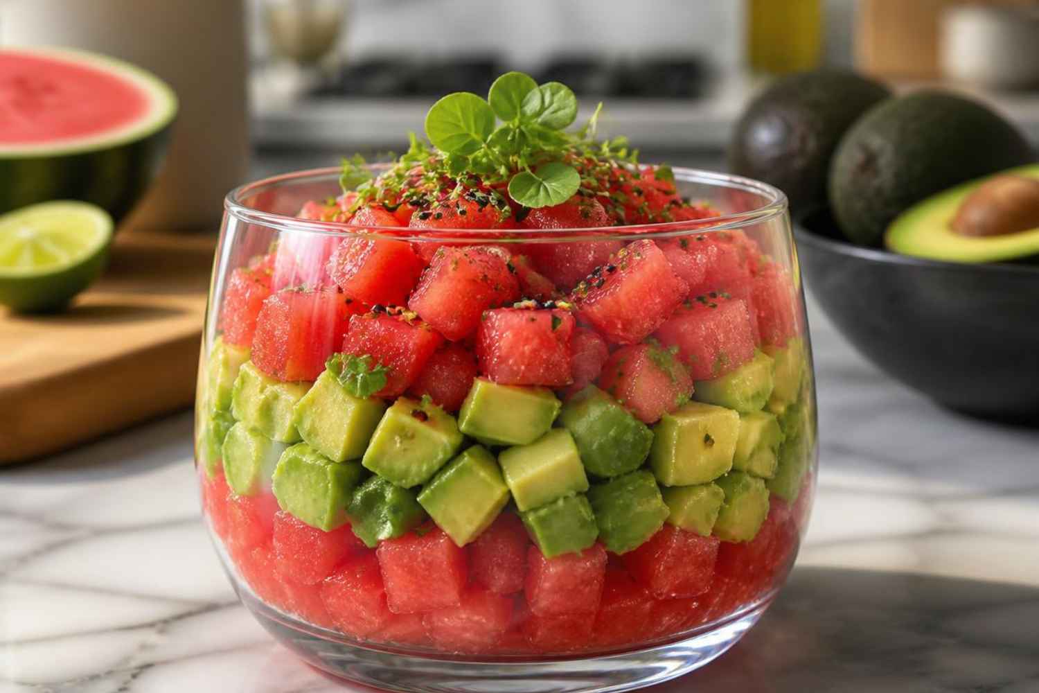 Tartare di cocomero e avocado