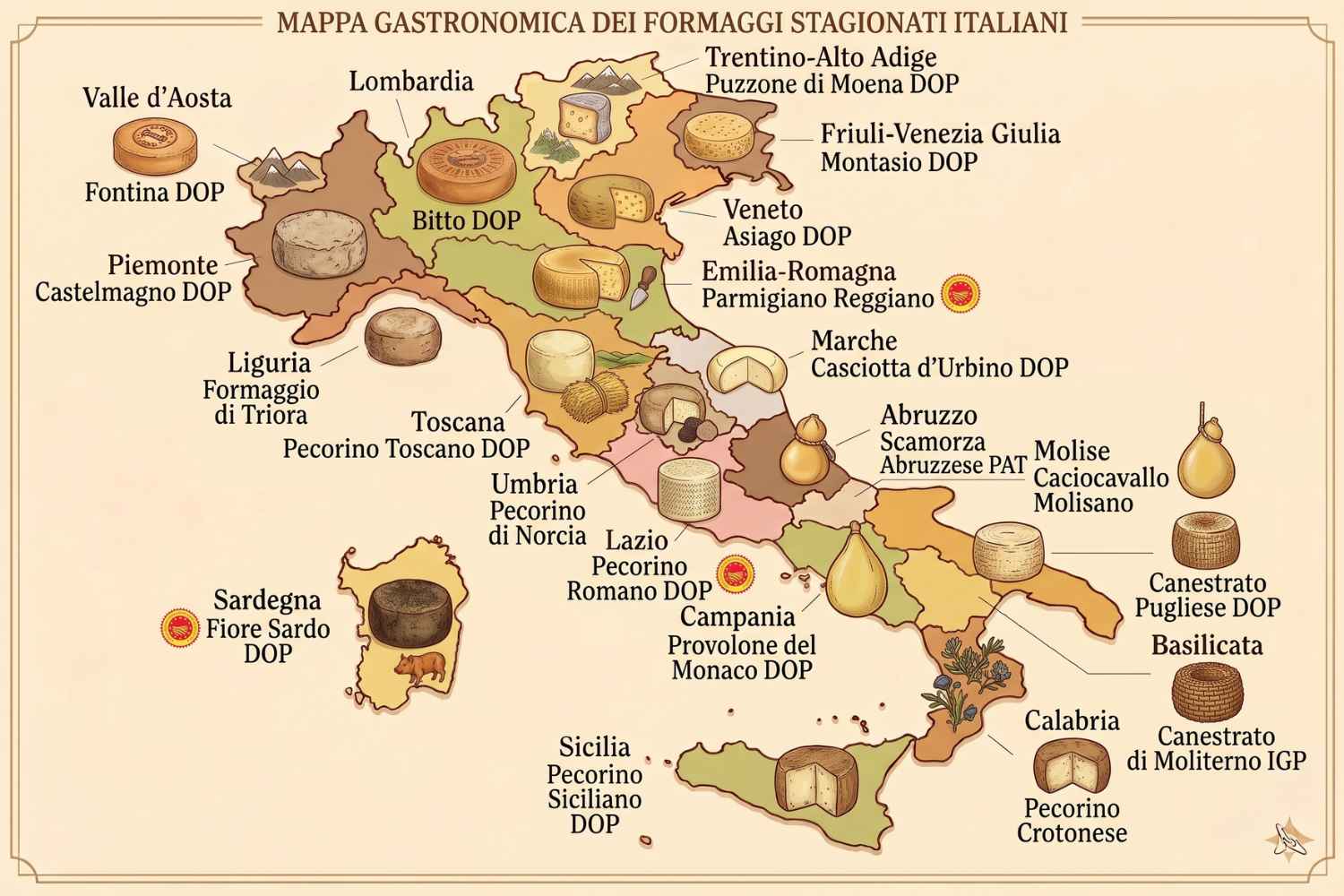 mappa formaggi italiani
