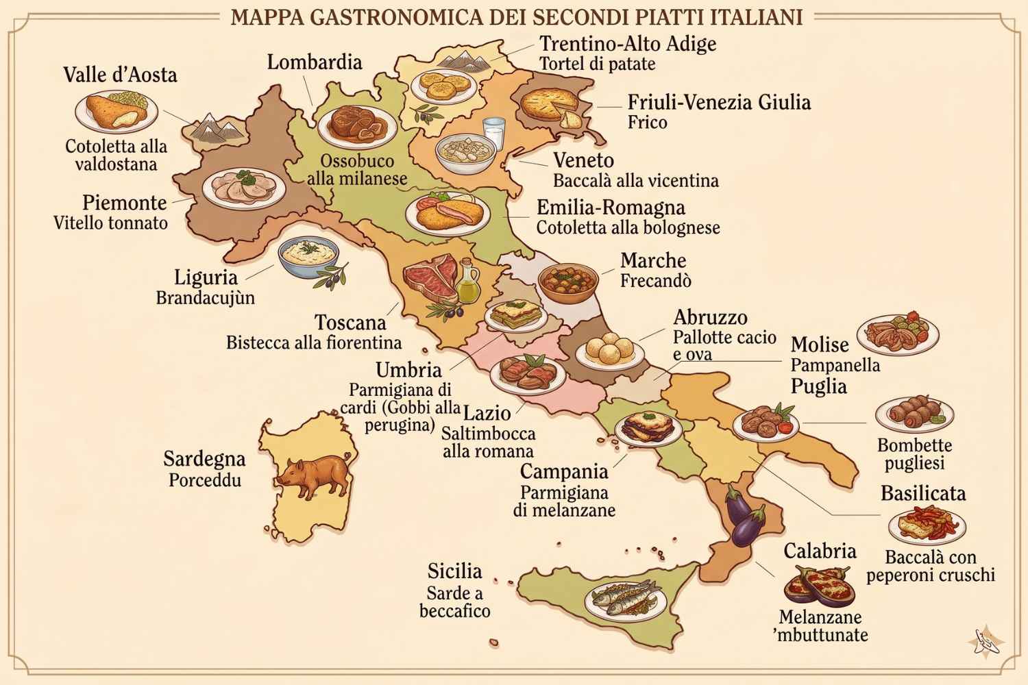 mappa secondi piatti italiani