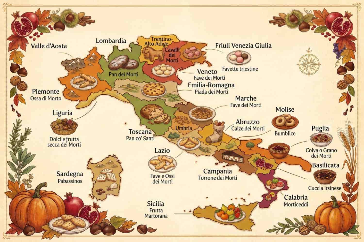 mappa dolci dei morti