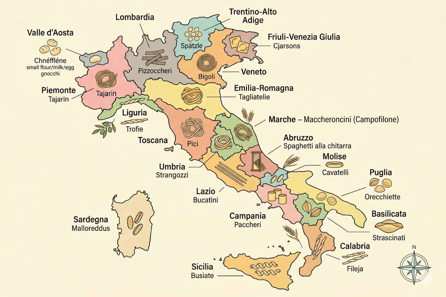 pasta formati d'italia